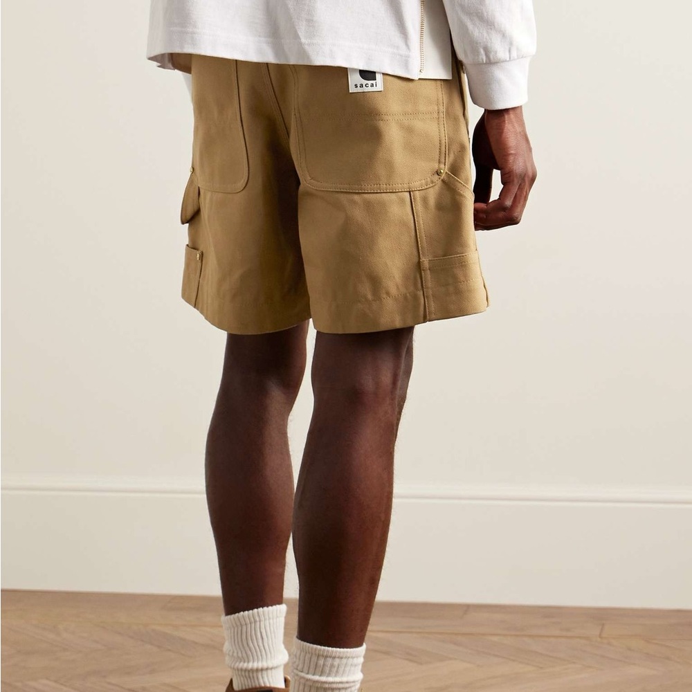 SACAI x Carhartt WIP Wide-Leg Belted Cotton-Canvas Shorts